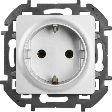 Розетка с заземлением - Lexman Lilian - без шторок 16А 250В винтовые зажимы - алюминий