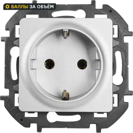 Розетка с заземлением Lexman Lilian со шторками 16А 250В винтовые зажимы цвет алюминий пластиковые зажимы для кабеля m10