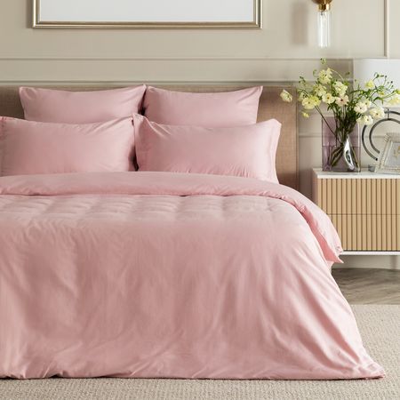 Постельное белье Нежно-розовый/Soft pink, сатин необработанный розовый кварц aiercrystal