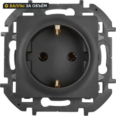 Розетка с заземлением Lexman Lilian со шторками 16А 250В винтовые зажимы цвет антрацит кулисные переключатели 250в 3а