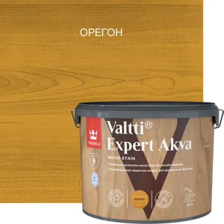 Антисептик защитно-декоративный Tikkurila Valtti Expert Akva полуматовый орегон 9 л