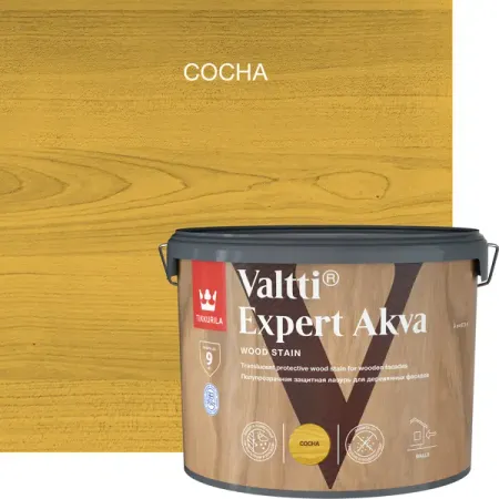 Антисептик защитно-декоративный Tikkurila Valtti Expert Akva полуматовый сосна 9 л