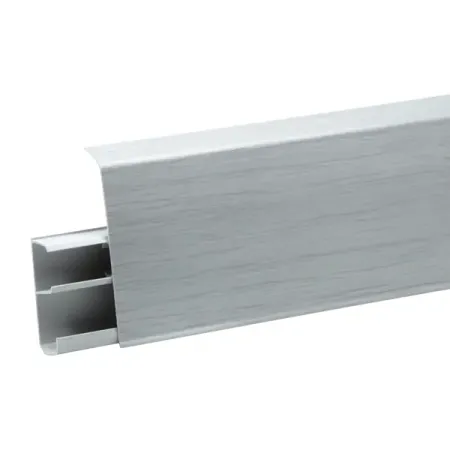 Плинтус напольный Аустер ПВХ цвет серебристый 2200x22x100 мм