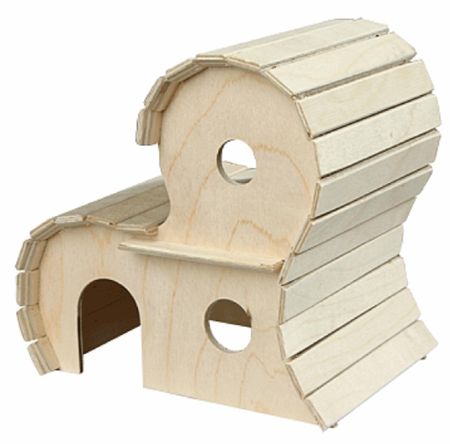 Предметы обихода Yami-Yami Домик для грызунов деревянный 2-х этажный (8552) (270 г) мое тело 100 секретных окошек