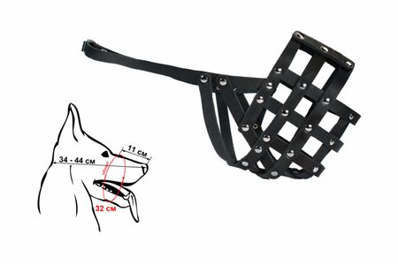 Ошейники, шлейки Yami Yami амуниция Намордник кожаный для собак крупных пород (№7)