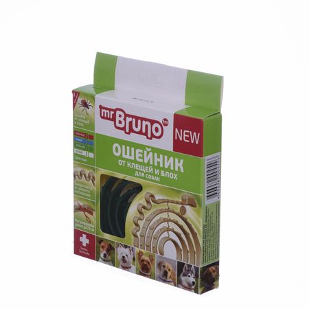 Для дома Mr.Bruno Ошейник от блох, клещей, комаров для собак и щенков с 4 недель, 75 см, зеленый (50 г)
