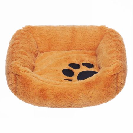 Лежаки Yami Yami лежаки Лежак квадратный, с подушкой, рыжий (M)