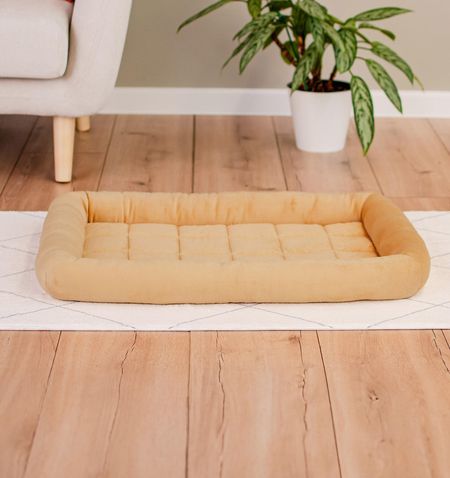 Лежаки Yami Yami лежаки Лежанка прямоугольная с валиком, бежевая (M)