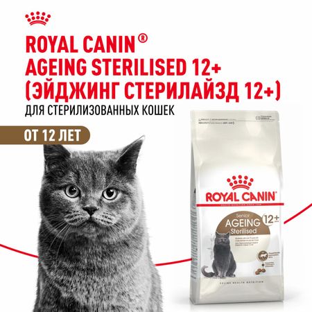 Сухие корма Royal Canin Корм сухой полнорационный для стерилизованных стареющих кошек в возрасте старше 12 лет, Ageing Sterilised 12+ (2 кг)