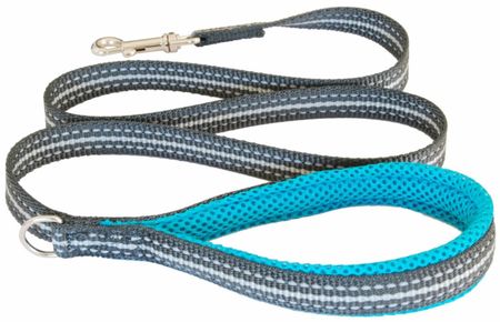 Ошейники, шлейки Cortina Мягкий светоотражающий поводок, бирюзовый (Италия) (S)