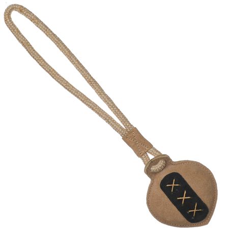 Верёвки, канаты BOW WOW Игрушка веревочная с кожаной отделкой и мячиком, бежевый (120 г)