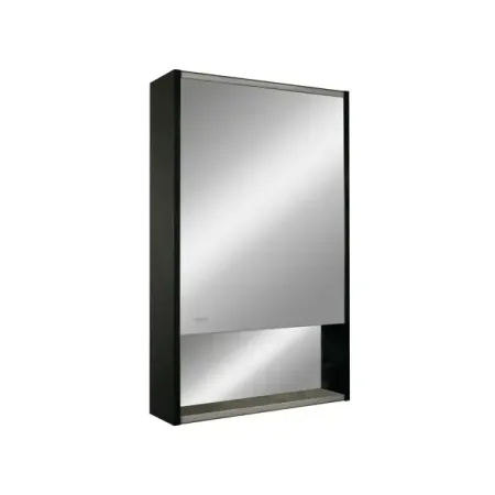 Шкаф зеркальный подвесной Line с LED-подсветкой 60x80 см цвет черный прозрачные светодиоды tiaochongyi 3 5 мм 12в