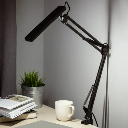 Рабочая лампа настольная светодиодная Эра NLED-507-8W-BK бестеневая на струбцине цвет черный с регулировкой яркости