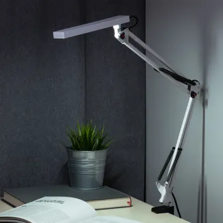 Рабочая лампа настольная светодиодная Эра NLED-507-8W-W бестеневая на струбцине цвет белый с регулировкой яркости