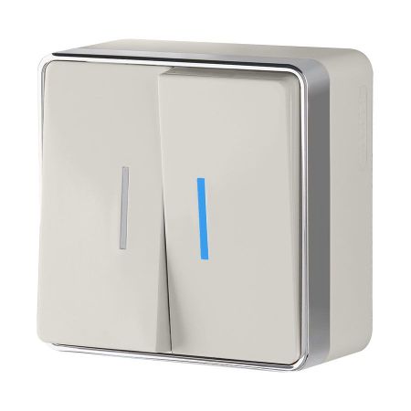 Выключатель Werkel Gallant двухклавишный накладной слоновая кость с подсветкой (a051550) скетчбук 9 14 80л sketchmarker синий неон 140г м2 слоновая кость тв обл