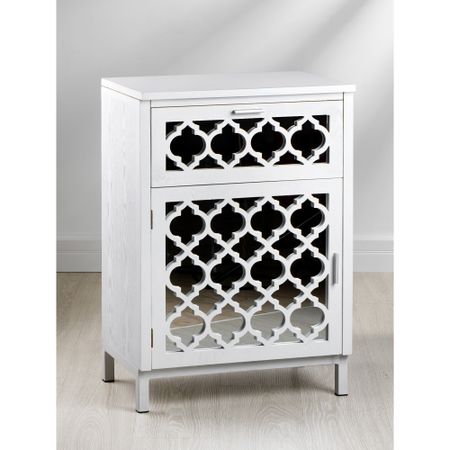 Тумба Glasar с ящиком и дверцей белая 53х36х76 см