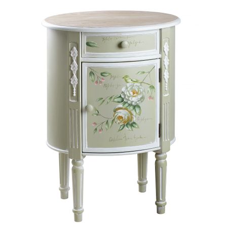 Комод Glasar с ящиком и дверцей светло-зеленый 51х41х71 см