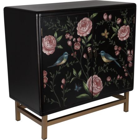 Комод Glasar с 2 дверцами черный 76х40х76 см