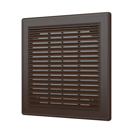 Решетка вентиляционная с сеткой Era 2121Р 208x208 мм пластик цвет коричневый
