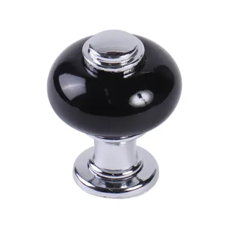 Мебельная ручка-кнопка мебельная Larvij L4.knob18BL цвет черная