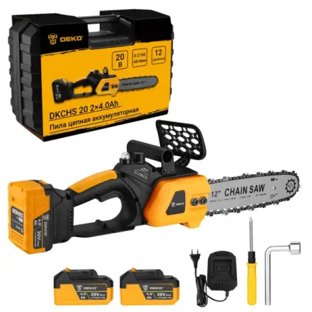 Пила цепная аккумуляторная Deko DKCHS 20 2x4.0 Ah 30.5 см 2 х пружина листового тормоза цепи haishine для husqvarna