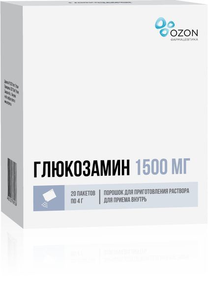 Глюкозамин порошок для приг раствора для внут. прим. 1500мг 20шт
