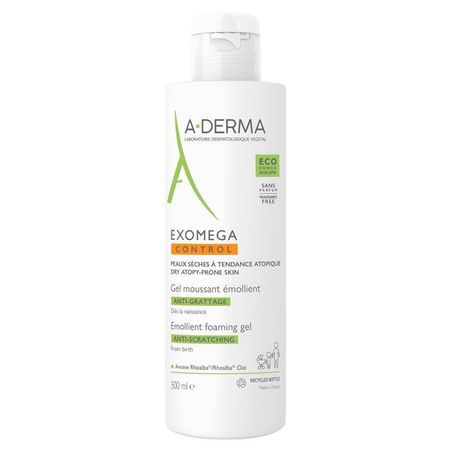 Гель смягчающий очищающий Exomega A-derma/А-дерма 500мл