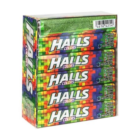 Леденцы ассорти Colors Halls/Холлс 25г 12уп