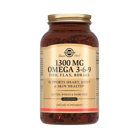 Омега 3-6-9 1300мг комплекс жирных кислот Solgar/Солгар капсулы 120шт