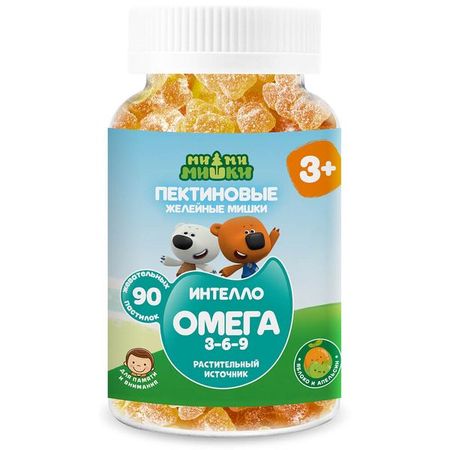 Ми-ми-мишки Интелло омега 3-6-9 пастилки жевательные пектиновые 2г 90шт