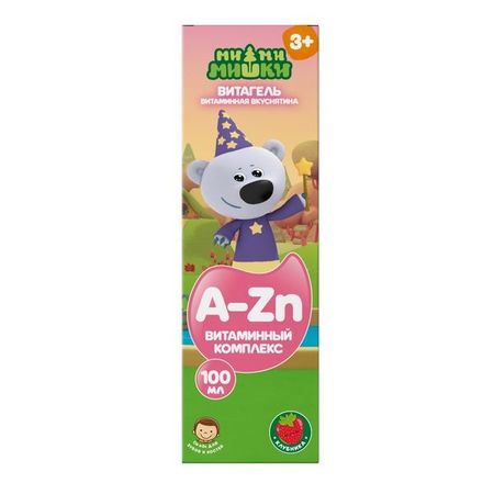 Витаминный комплекс для детей клубничный Витагель Ми-ми-мишки 100мл