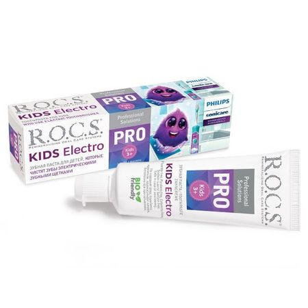 Паста зубная для детей от 3 лет R.O.C.S./РОКС pro кидс электро туба 45г