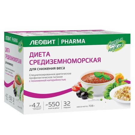 Программа питания для снижения веса Леовит Худеем за неделю Средиземноморская диета 708г