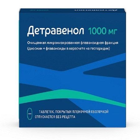 Детравенол таблетки п/о плен. 1000мг 18шт