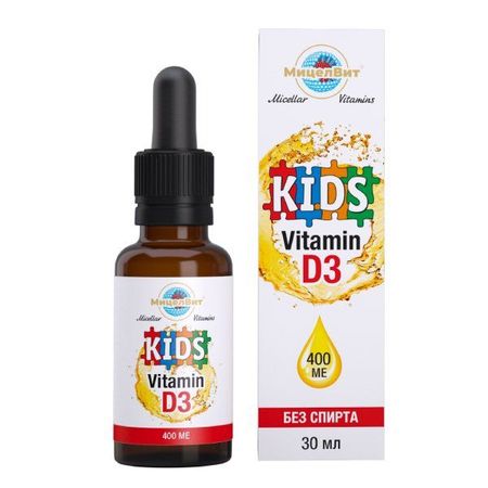 Витамин Д3 мицеллированный детский МицелВит капли для приема внутрь 400МЕ 30мл
