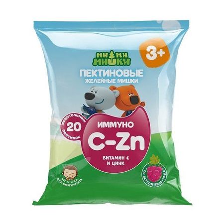 Ми-ми-мишки Иммуно витамин с и цинк жев. пастилки 2 г со вкусом виногр. от 3-х лет 20 шт. (бад)