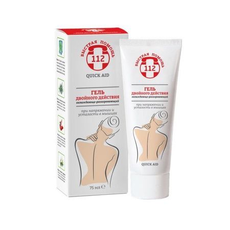 Гель двойного действия охлаждающе-разогревающий при напряжении и усталости в мышцах Быстрая помощь 112, 75мл