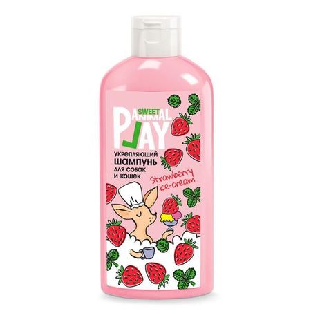 Шампунь для собак и кошек укрепляющий клубничное мороженное Animal Play Sweet 300мл