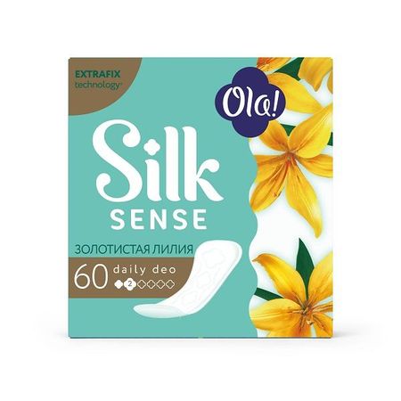 Прокладки ежедневные гигиенические женские аромат золотистая лилия Silk Sense Daily Deo Ola! 60шт