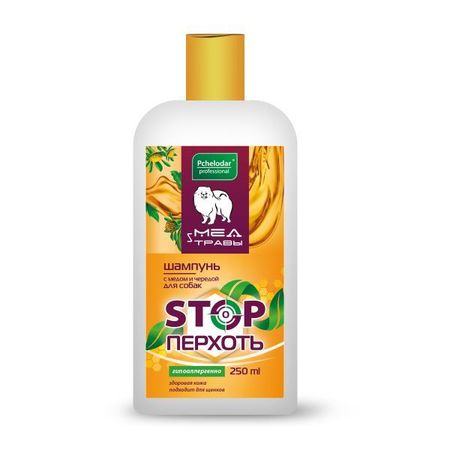 Шампунь для собак с мёдом и чередой Stop перхоть Пчелодар 250мл