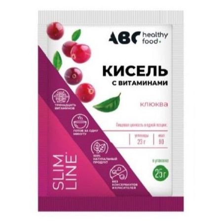 Кисель детский витамины-кальций для детей со вкусом клюквы ABC Healthy Food Витошка 25г