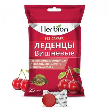 Леденцы вишневые без сахара Herbion Pakistan/Хербион Пакистан 2,5г 25шт
