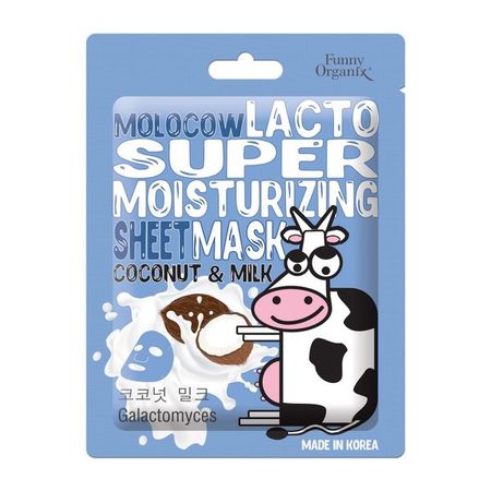 Лактомаска тканевая суперувлажняющая Coconut milk Molocow Funny Organix/Фанни Органикс 20г