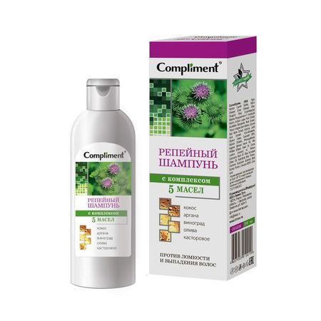Шампунь репейный с комплексом 5 масел Compliment/Комплимент 200мл