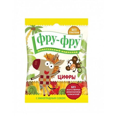 Зебра в клеточку цифры мармелад жевательный Фру-Фру пак. 30г