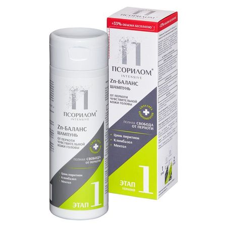Шампунь при всех видах перхоти для чувствительной кожи головы Цинк-баланс Псорилом фл. 200мл