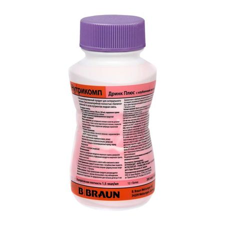 Смесь жидкая для энтерального питания клубничный вкус Nutricomp/Нутрикомп Дринк Плюс 200мл