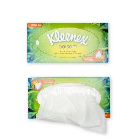 Салфетки бумажные в коробке Kleenex/Клинекс Balsam 72 шт.
