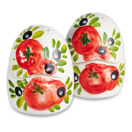 Набор для соли и перца Edelweiss Томаты и Оливки, 8 см