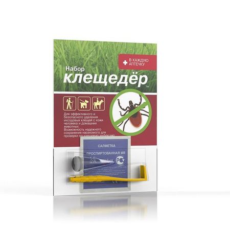 Набор: Устройство для извлечения клещей Клещедер
